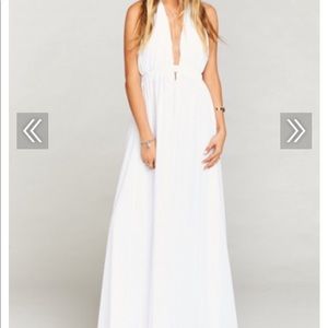 Luna halter dress- white chiffon